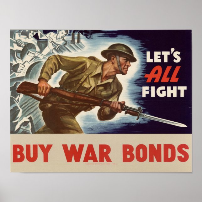Der Zweite Weltkrieg kauft Kriegsanleihen Poster (Vorne)