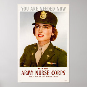 Der Zweite Weltkrieg wird das Army Nurse Corps Poster