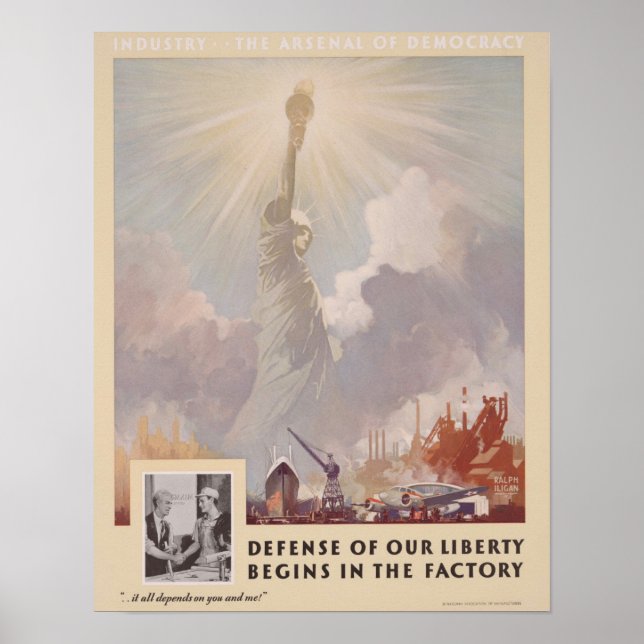 Der Zweite Weltkrieg zur Verteidigung unserer Frei Poster (Vorne)