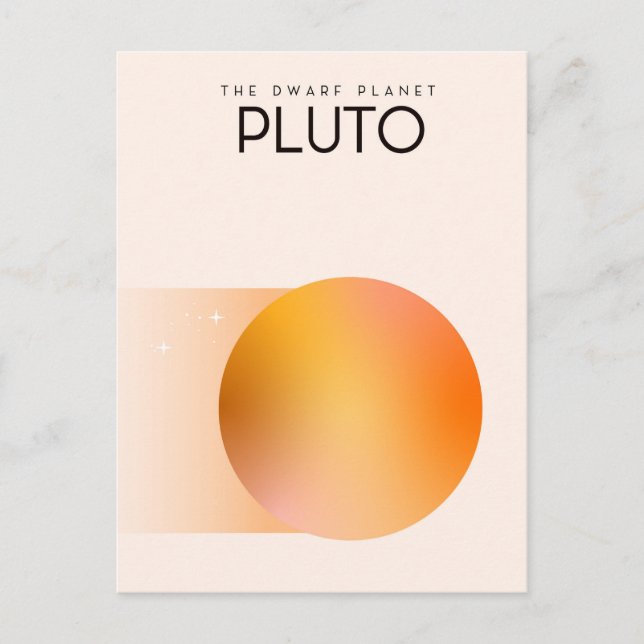 Der Zwergplanet Pluto Postkarte (Vorderseite)