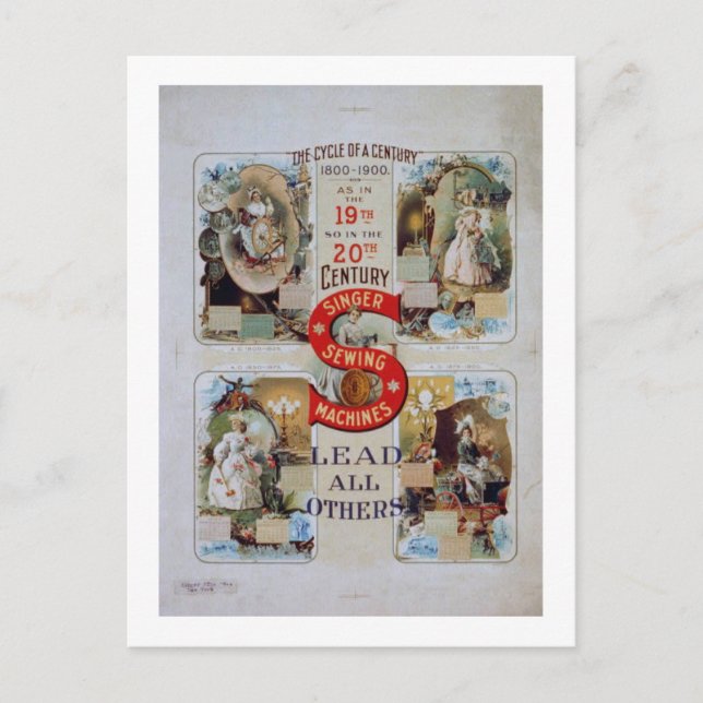 "Der Zyklus eines Jahrhunderts" - Vintage Sängerwe Postkarte (Vorderseite)