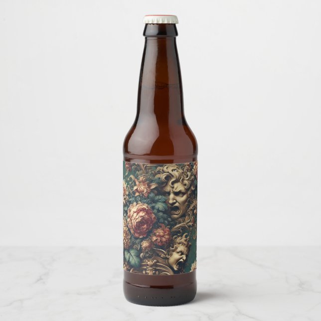Deranged Decadence - Gothic Viktorianisch Floral Bierflaschenetikett (Vorderseite)