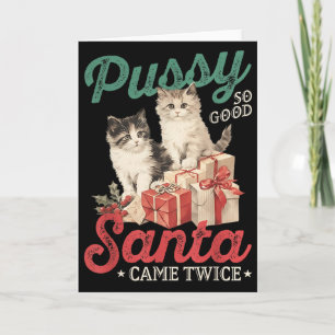 Derb Weihnachtskatze Grafik Lustiger Gag Streich H Karte