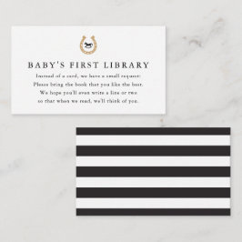 Derby Baby Shower Book Request Baby's 1st Library Begleitkarte