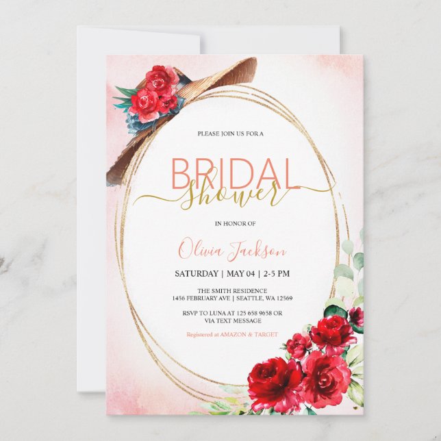 Derby Bridal Shower Einladung (Vorderseite)