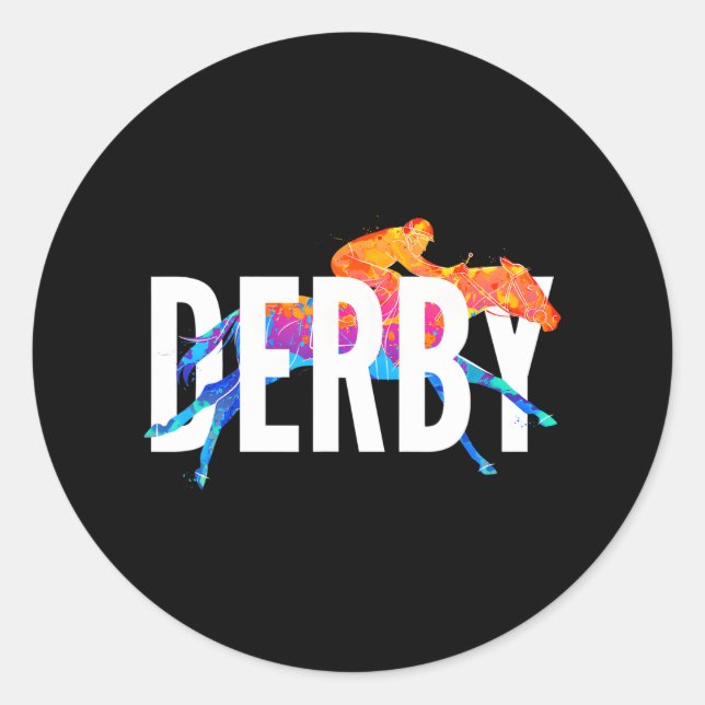 Derby Day Horse Racing Kentucky Epsom 2022 Runder Aufkleber (Vorderseite)