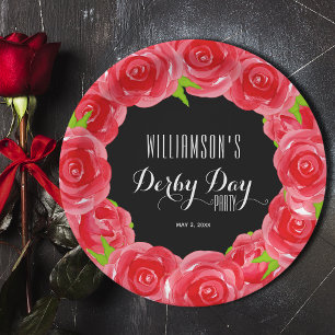 Derby Day Rote Rosen Pappteller