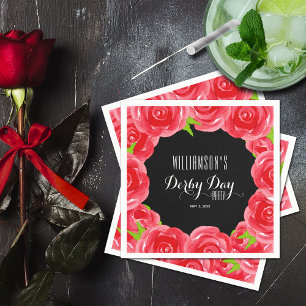Derby Day Rote Rosen Serviette