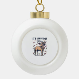 Derby Day Y'all Pferd Blumenhut Keramik Kugel-Ornament