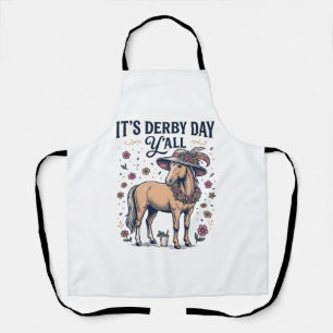 Derby Day Y'all Pferd Blumenhut Schürze