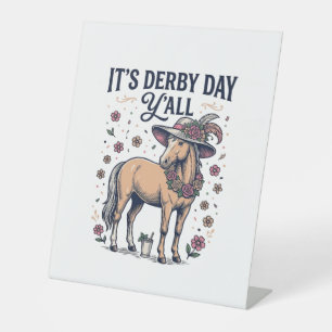 Derby Day Y'all Pferd Blumenhut Sockelschild