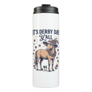 Derby Day Y'all Pferd Blumenhut Thermosbecher