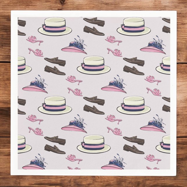 Derby Extravagant Hats and Shoes Pattern Preppy Serviette (Von Creator hochgeladen)