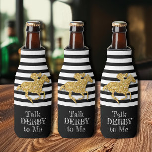 Derby Gold Racehorse Schwarz-weiße Streifen Flaschenkühler