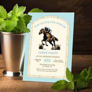 Derby Horse Racing Arts & Crafts holzgeschnittenes Einladung