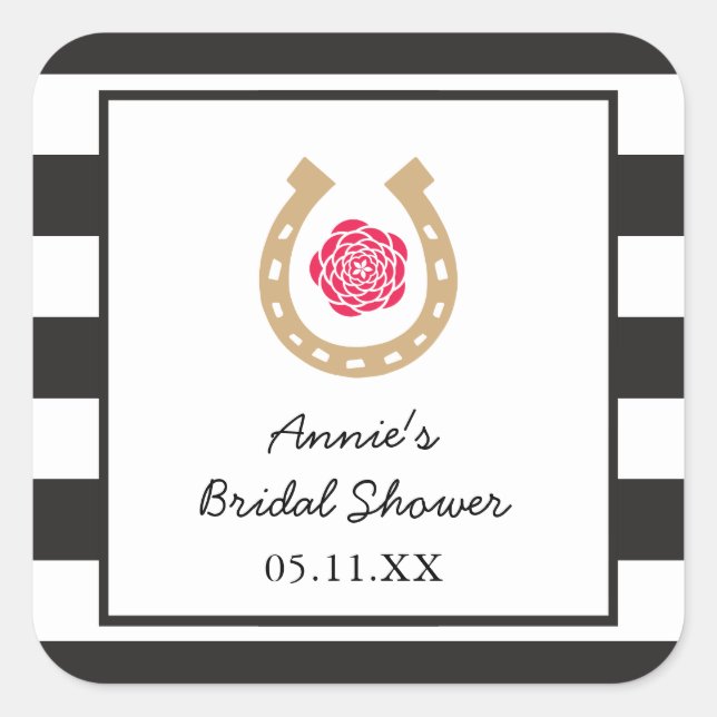 Derby Horseshoe Brautparty Personalisiert Sticker (Vorderseite)