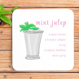 Derby Mint Julep Bar Rezept Getränkeuntersetzer