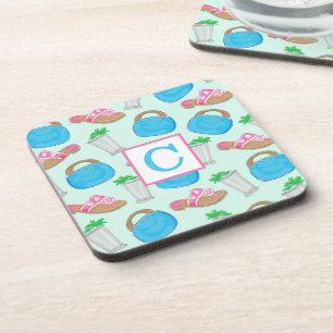 Derby Mint Julep Bermuda-Tasche Preppy-Monogramm Getränkeuntersetzer