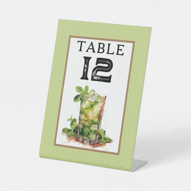 Derby Mint Julep Table Number Sockelschild (Vorderseite)