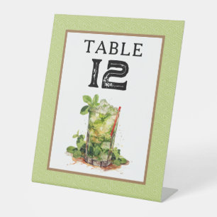 Derby Mint Julep Tischnummer Sockelschild