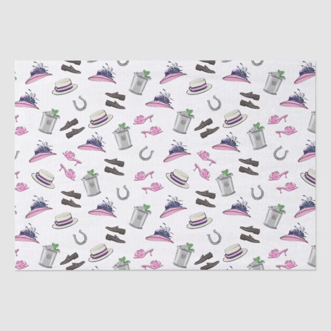 Derby Party Attire Mint Julep Horseshoe Seidenpapier (Vorderseite)