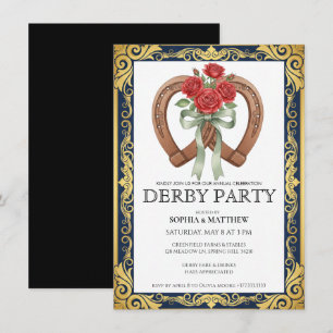Derby-Party-Einladung Hufeisen Floral Elegant Einladung