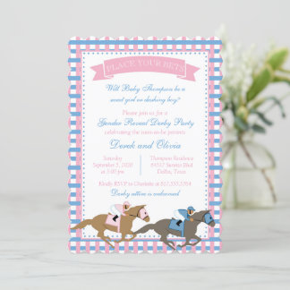 Derby Party Gender Reveal Baby Shower Einladung