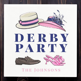 Derby Party Hat Shows Fashion Preppy Navy Serviette