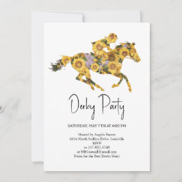  Derby Party Invitation – Floral Horse Head with S Einladung
