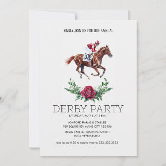 Derby Party Invitation | Horse Racing Elegant Flor Einladung