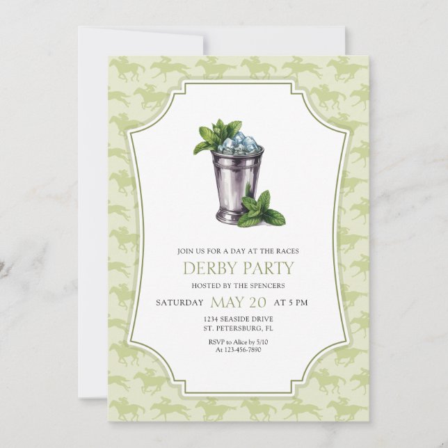 Derby-Party Mint Julep Einladung (Vorderseite)