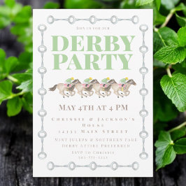 Derby Party Pferde Racing Wasserfarbe Einladung