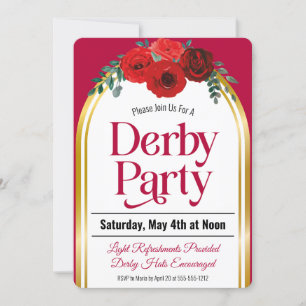 Derby Party Race Rote Rosen Arch Einladung