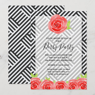 Derby Party Red Roses Invitations