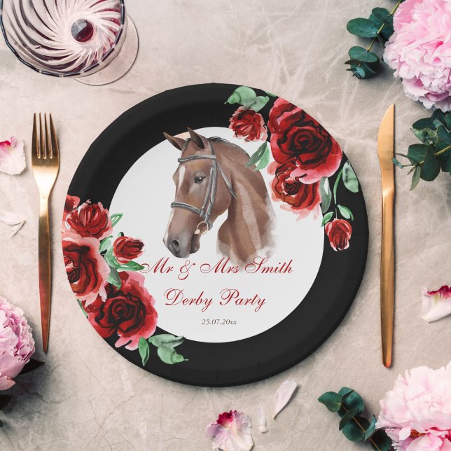 Derby Party Reitpferd Party personalisiert Pappteller (Von Creator hochgeladen)