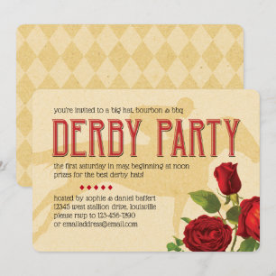 Derby Party Rote Rosen und Racehorse Einladung