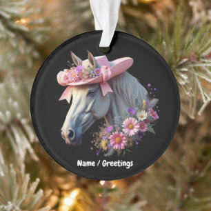 Derby-Pferd der Frauen rosa Sonnenhut Stilvolles P Ornament