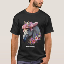 Derby-Pferd der Frauen rosa Sonnenhut Stilvolles P T-Shirt
