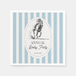 Derby-Pferderennen-Party Retro-Streifen monogrammi Serviette