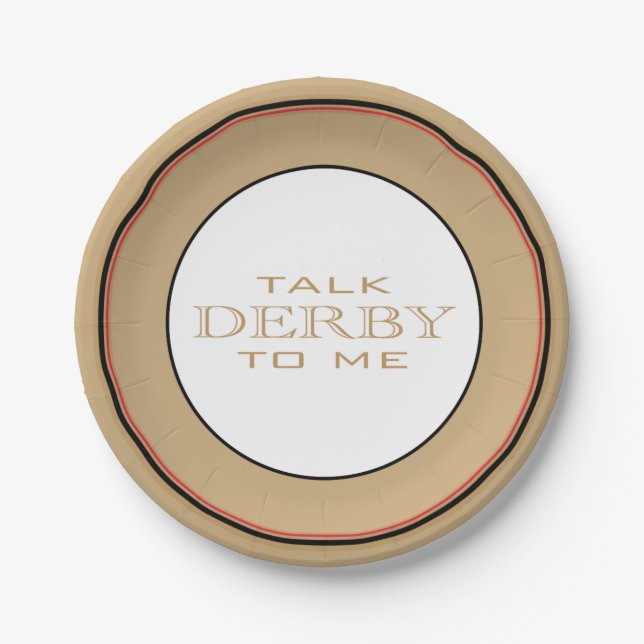 Derby Race Party Black/Red/Gold Pappteller (Vorderseite)