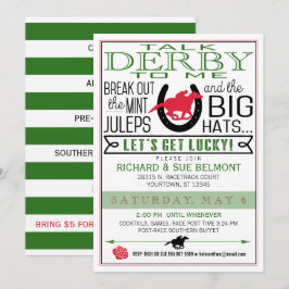 Derby Racing Party Blk/Red/Dk Kelly Einladung