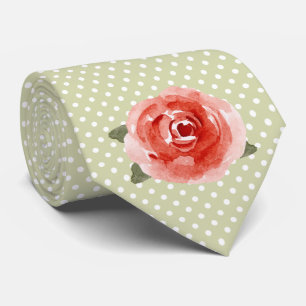 Derby Rose auf Krawatte der weißen und Limonen Pun