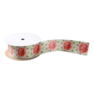 Derby-Rote Rose über Limone Punkte Ribbon Satinband