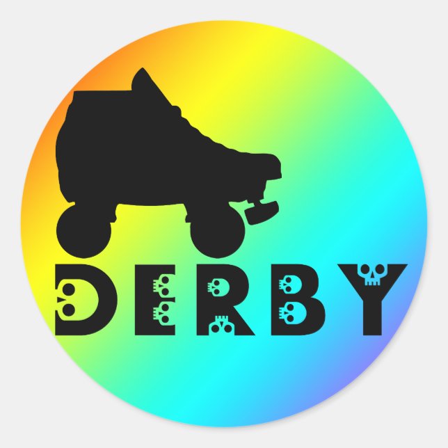 derby : skullphabet runder aufkleber (Vorderseite)
