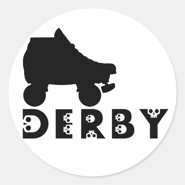 derby : skullphabet runder aufkleber (Vorderseite)