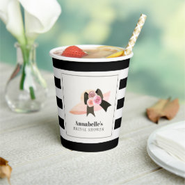 Derby Style Big Pink Hat Rose Brautparty Pappbecher