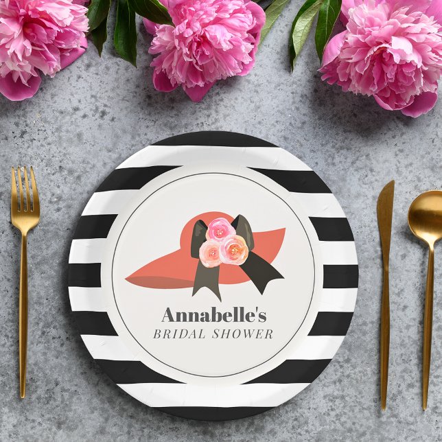 Derby Style Big Red Hat Rose Brautparty Pappteller (Von Creator hochgeladen)