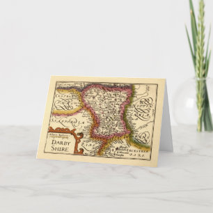Derbyshire (Darbyshire) Landkreis England Antike K Karte