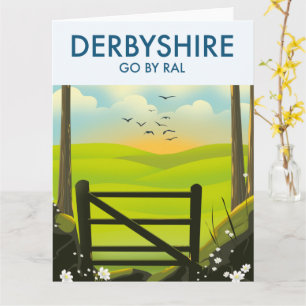 Derbyshire Landscape Reiseplakat Karte