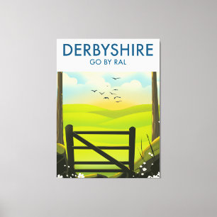 Derbyshire Landscape Reiseplakat Leinwanddruck
